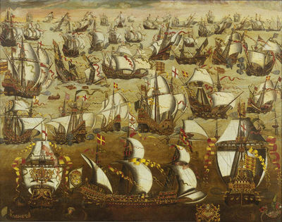 Bataille entre l'Invincible Armada et la flotte anglaise, XVIème siècle